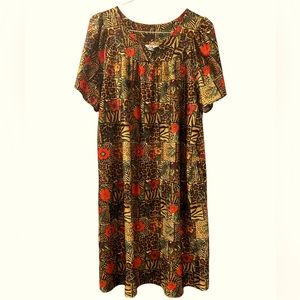 Anthony Richards floral leopard print dress XL